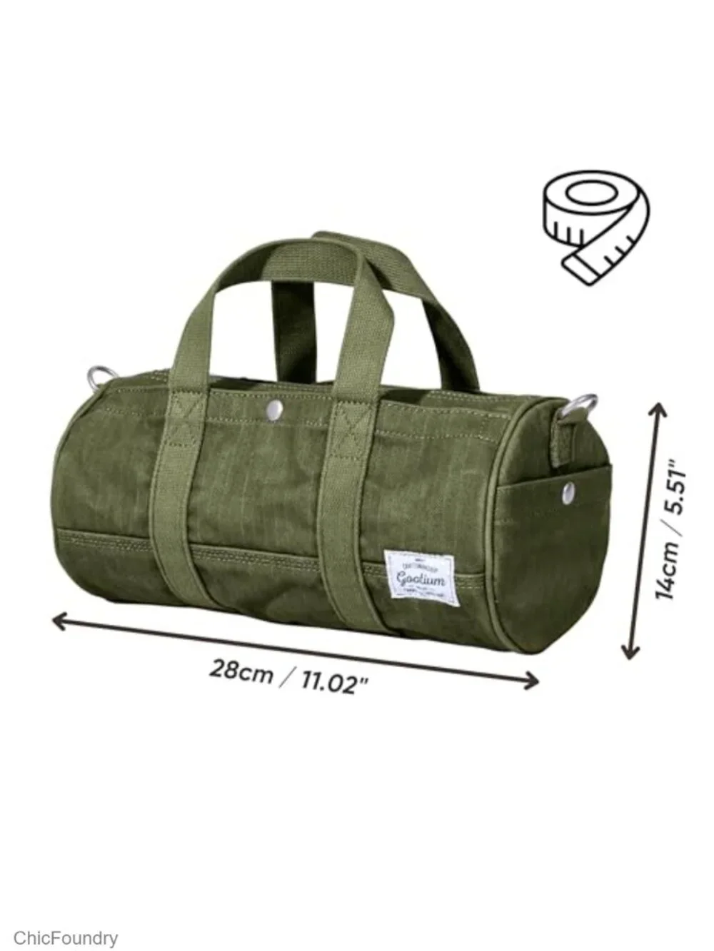 Canvas Crossbody Bag - Compact Barrel Mini Tote - Shoulder Bag & Travel